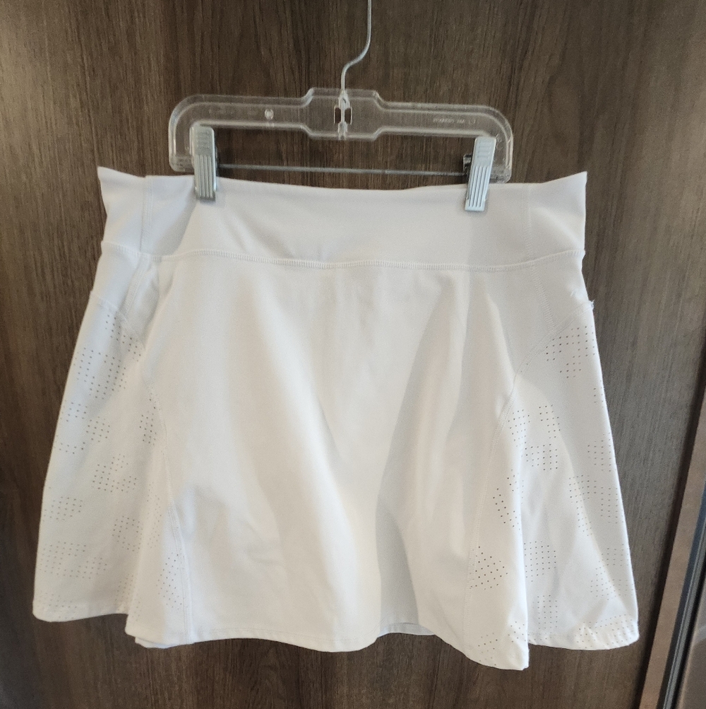 Sincerely Jules White Laser-Cut Tennis Skirt Athletic Skort
